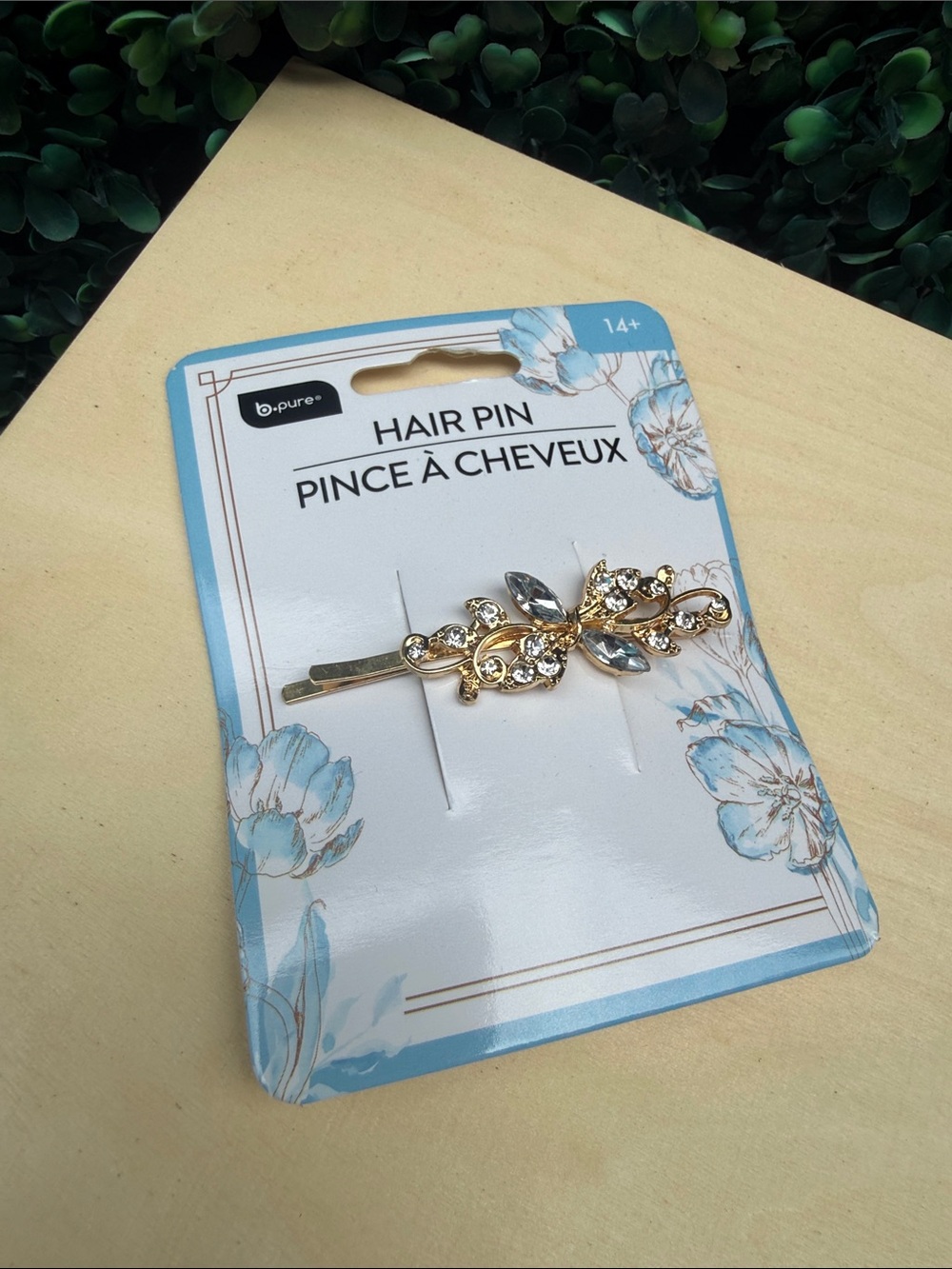 Gold Crystal Floral Hair Pin